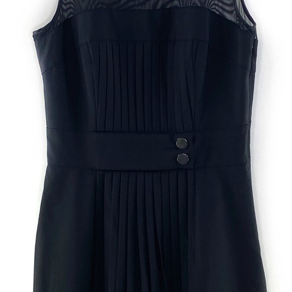 BEBE Black Wool Pleated Mesh Cocktail Dress #AZ4 - Picture 8 of 11